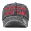 Custom Hat, Embroidered Classic Polo Style Baseball Cap, All Cotton Made Adjustable Fit Men Women Low Profile Dad Cap Hat (Pigment Washed Black) view 1