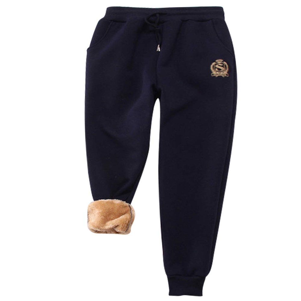 Snoly Women's Warm Sherp-Lined Sweatpants Winter Running Active Thermal Fleece Jogger Pants (Blue, Small)