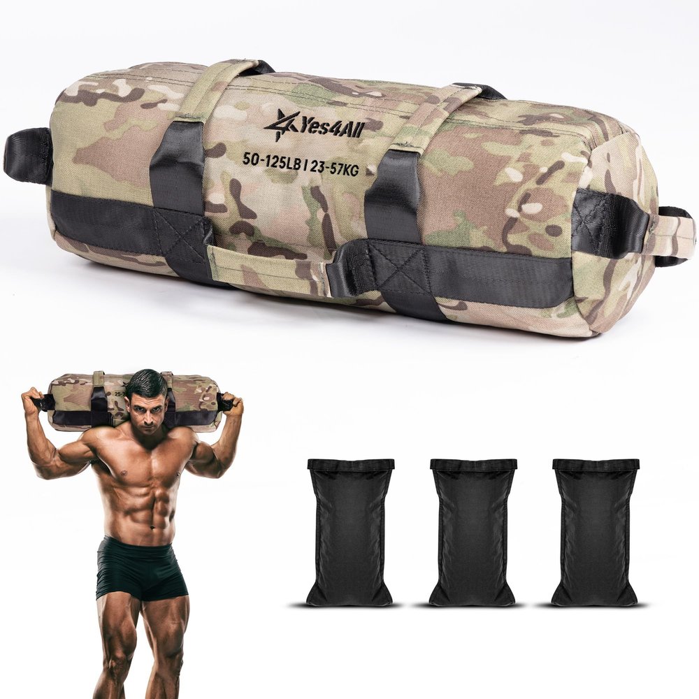 Yes4All Sandbags for Working Out, Unfilled Adjustable Sand Bags for Weight Training with Handles, Multiple Colors & Sizes 5-200lbs
