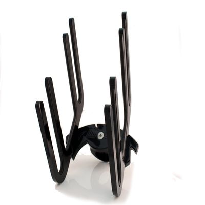 Big Air Razor Universal Triple Knee Rack (Black Powder Coat) - Holds 2 wakeboards and 1 kneeboard - 2.5" Clamp with Neoprene Liners to accommodate Down to 2.375", 2.25", 2" and 1.875" Round tubing.