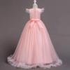 Flower Girls Lace Embroidery Dress Bridesmaid Wedding Pageant Communion Dresses Princess Party Evening Long Ball Gown Pink 3-4 Years view 3