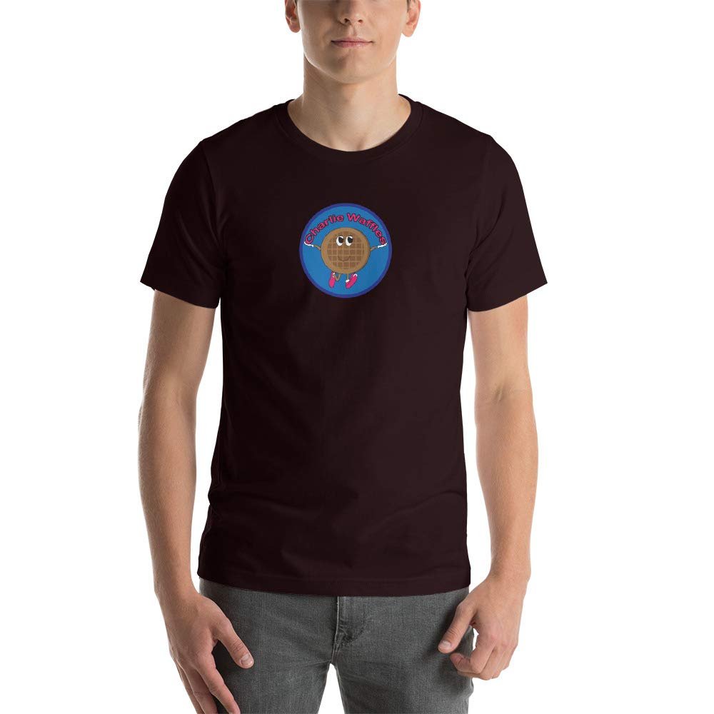 Art by Ray Charlie Waffles Short-Sleeve Unisex T-Shirt Oxblood Black