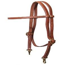 Showman Oiled Harness Leather Browband Headstall w/Snaps
