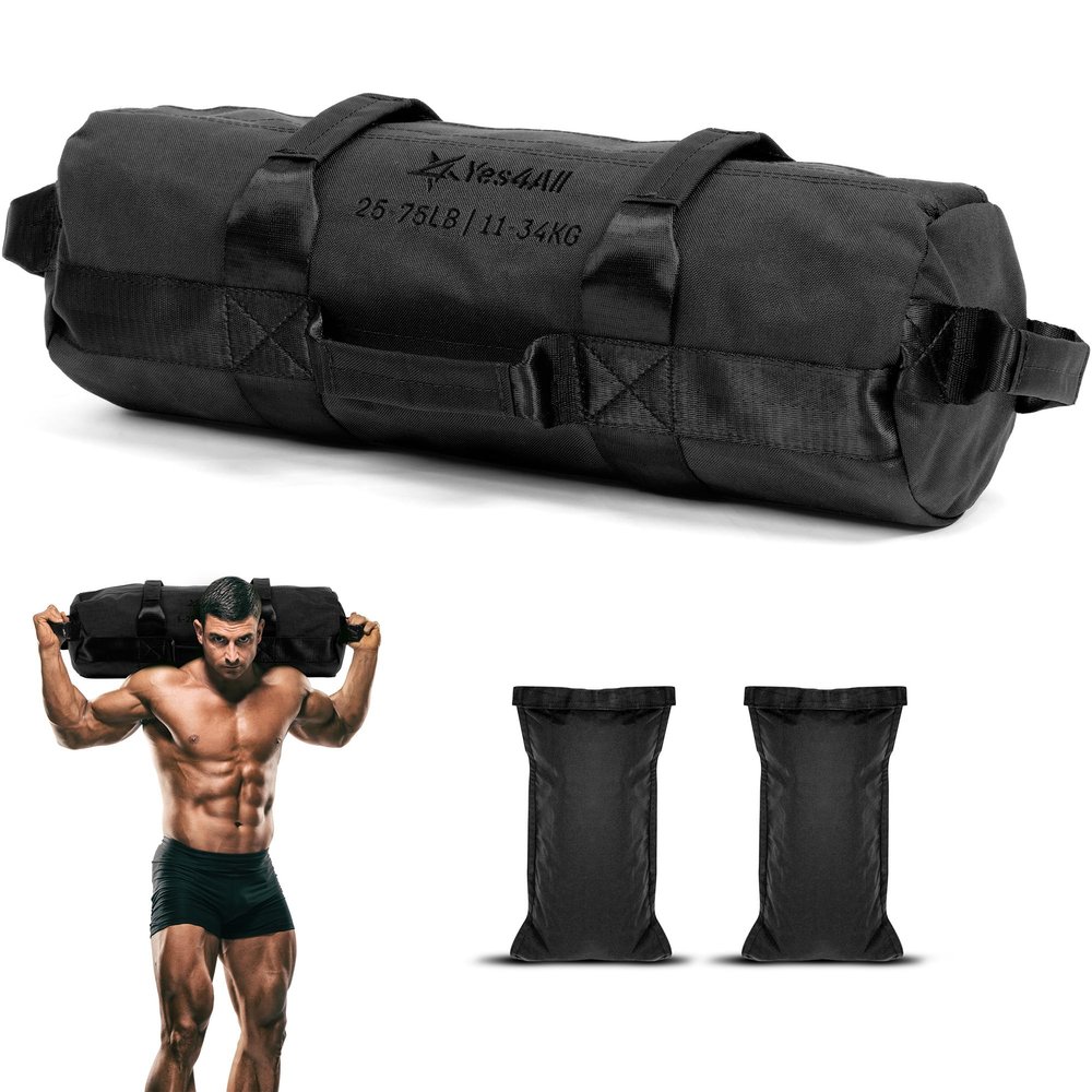 Yes4All Sandbags for Working Out, Unfilled Adjustable Sand Bags for Weight Training with Handles, Multiple Colors & Sizes 5-200lbs