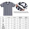 SATINIOR Men's Official Uniform Black and White Stripe Pro-Style Neck Referee Shirt, Officiating Umpire Jersey and Stainless Steel Whistle with Lanyard for Halloween Basketball Football Soccer (XXXL) view 2
