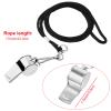 SATINIOR Men's Official Uniform Black and White Stripe Pro-Style Neck Referee Shirt, Officiating Umpire Jersey and Stainless Steel Whistle with Lanyard for Halloween Basketball Football Soccer(XXL) view 3