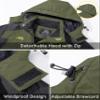 MAGCOMSEN Mens Ski Jacket Waterproof Insulated Winter Snowboarding Coats Thermal Fleece Lined Rain Jackets Outdoor Army Green, L view 4