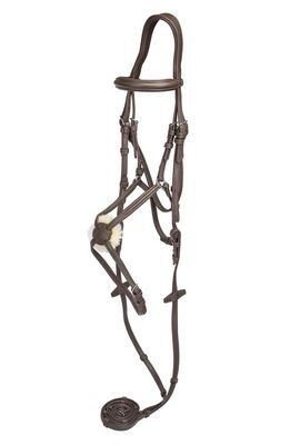 Henri de Rivel Kushy Plain Raised Figure Eight Noseband Bridle - Havana - Oversize