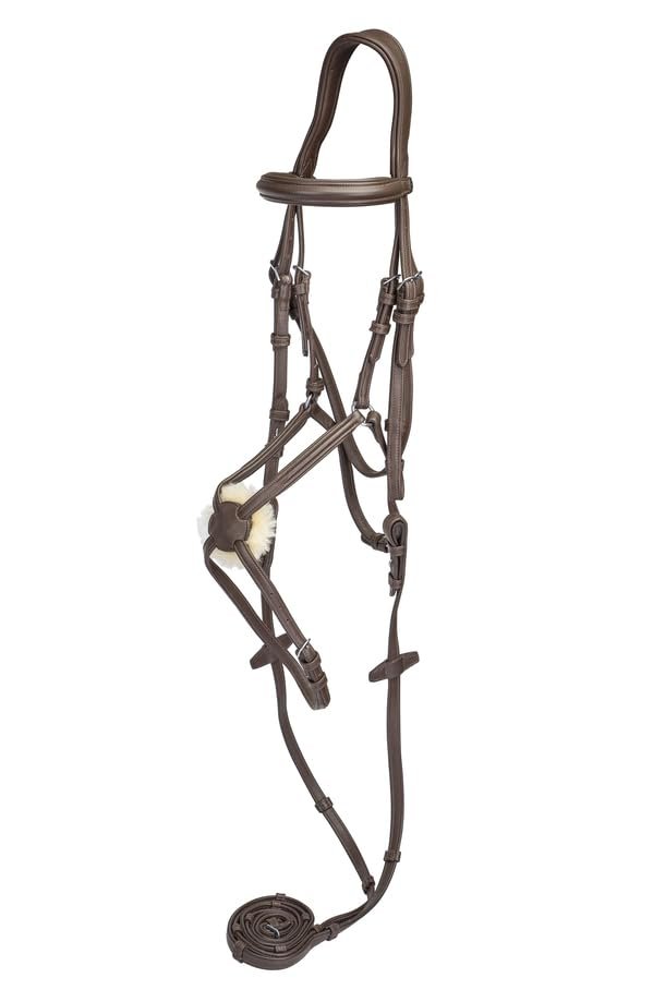 Henri de Rivel Kushy Plain Raised Figure Eight Noseband Bridle - Havana - Oversize