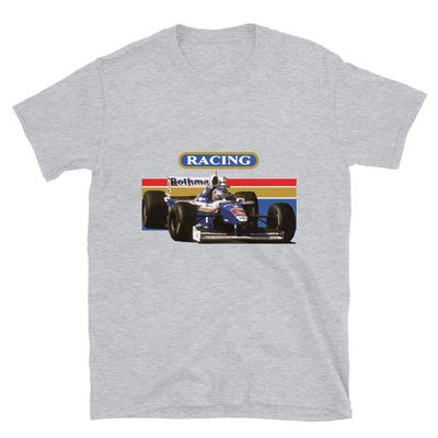1997 Jacques Villeneuve Williams F1 Race Car Short-Sleeve Unisex T-Shirt Sport Grey