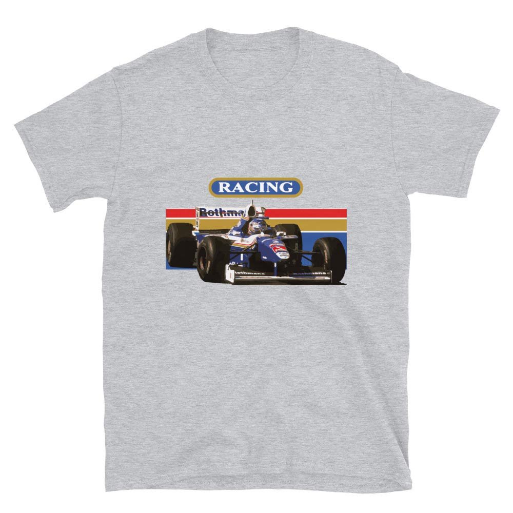 1997 Jacques Villeneuve Williams F1 Race Car Short-Sleeve Unisex T-Shirt Sport Grey