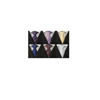 Adulove Men's Necktie Classic Silk Tie Woven Jacquard Neck Ties 6 PCS