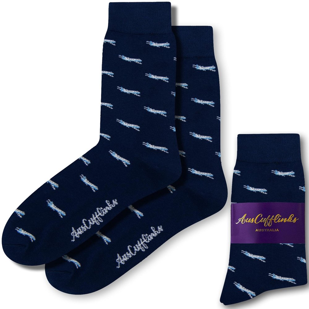 AUSCUFFLINKS Airplane Socks for Him | Gift for Pilot Captain Plane Lover | Combed Cotton Socks | Present for Work Colleague | Bday Gift for Guys (Aeroplane)