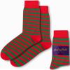 AUSCUFFLINKS Christmas Socks For Him | Xmas Stocking Stuffer | Happy Gift Socks Elf Elves Present for Dad | Socks for Mum (Elf Stripe Green/Red)