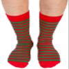 AUSCUFFLINKS Christmas Socks For Him | Xmas Stocking Stuffer | Happy Gift Socks Elf Elves Present for Dad | Socks for Mum (Elf Stripe Green/Red) view 2