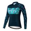 Cycling Jersey Long Sleeve Womens Mountain Bike Jersey Zip Shirts Road Bicycle Clothing Sport Racing MTB Tops for Ladies Female Bouse Fall Autumn Spring Breathable Black Blue Size XL view 1