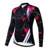 Cycling Jersey Long Sleeve Womens Mountain Bike Jersey Zip Shirts Road Bicycle Clothing Sport Racing MTB Tops for Ladies Female Bouse Fall Autumn Spring Breathable Black red Size XXXL view 1