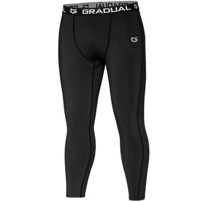 G Gradual Boys' Compression Pants Youth Thermal Base Layer Fleece Tights Sports Basketball Leggings for Boys (Black, Medium)