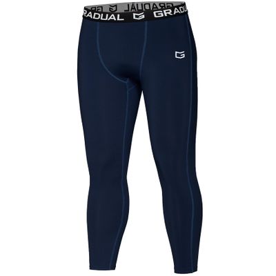 G Gradual Boys' Compression Pants Youth Thermal Base Layer Fleece Tights Sports Basketball Leggings for Boys (Navy Blue, X-Large)