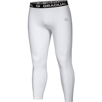 G Gradual Boys' Compression Pants Youth Thermal Base Layer Fleece Tights Sports Basketball Leggings for Boys (White, Medium)