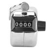 BTIHCEUOT Qiterr Hand Tally Counter, 4-Digits Silver Aluminium Alloy Handheld Counting Tool with Hook(Plastic Knob Reset) view 3