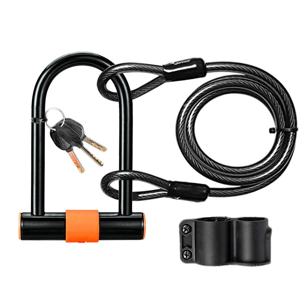 Efoxcity Heavy Duty Bicycle U-Lock with Mounting Bracket for Road/Mountain/Folding Bike/Motorcycle