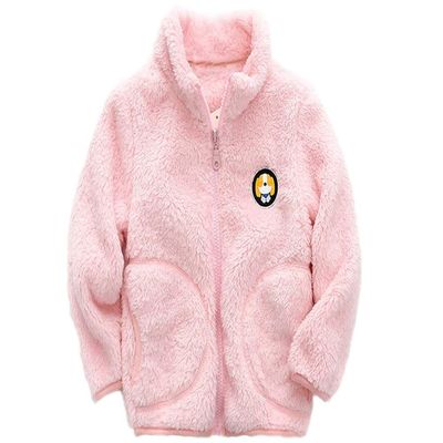 Stesti Kids Fleece Hoodie Jacket Winter Coats for Girls Leopard Print Winter Jacket for Toddler Girl (8) Pink