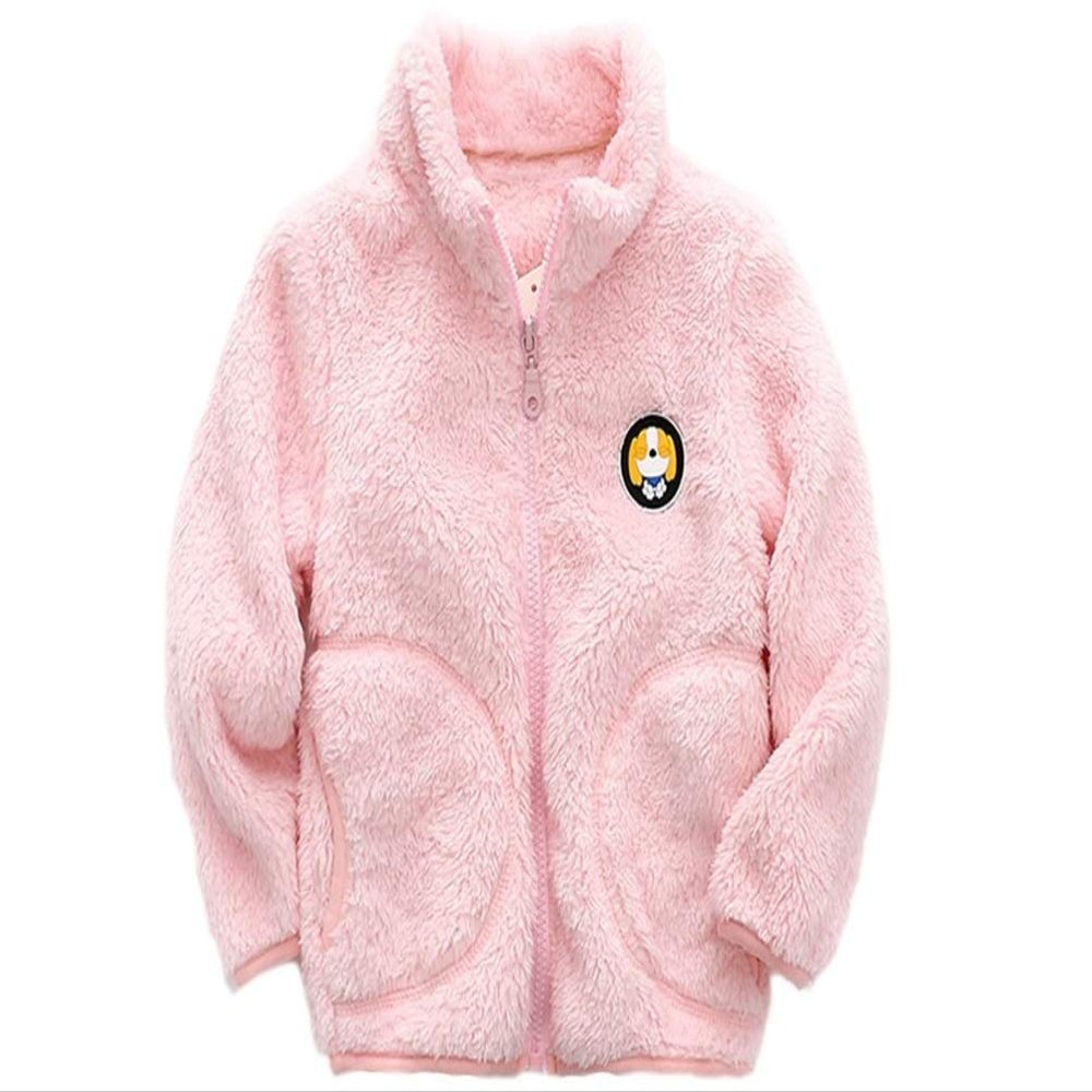 Stesti Kids Fleece Hoodie Jacket Winter Coats for Girls Leopard Print Winter Jacket for Toddler Girl (8) Pink