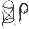 Equitem Leather English Bitless Bridle with Web Reins (Dark Brown, Pony) view 1