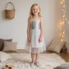 Otter MOMO Toddler/Little Girls Flower Girl Shoes Ballerina Flats Silver Shoes Size 8 Slip-on School Party Dress Shoes view 3