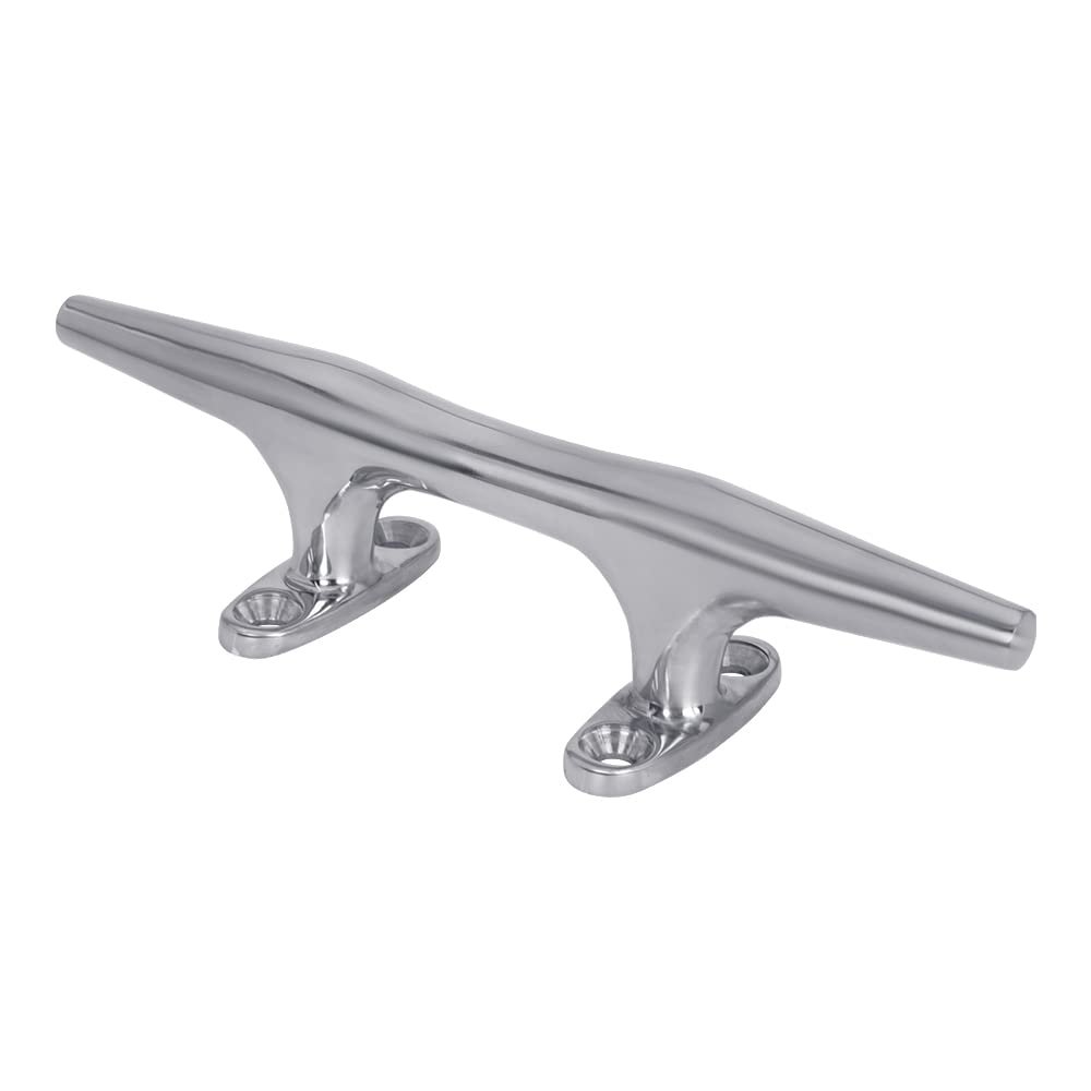 White Water 6037S 316 Stainless Steel Heavy Duty 8" Herreshoff Cleat for Boating Mooring Docking Yacht Marine