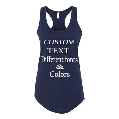 Just Customized Racer Back Tank for Ladies/Women Personalized with Your Own Text, Design Your Own