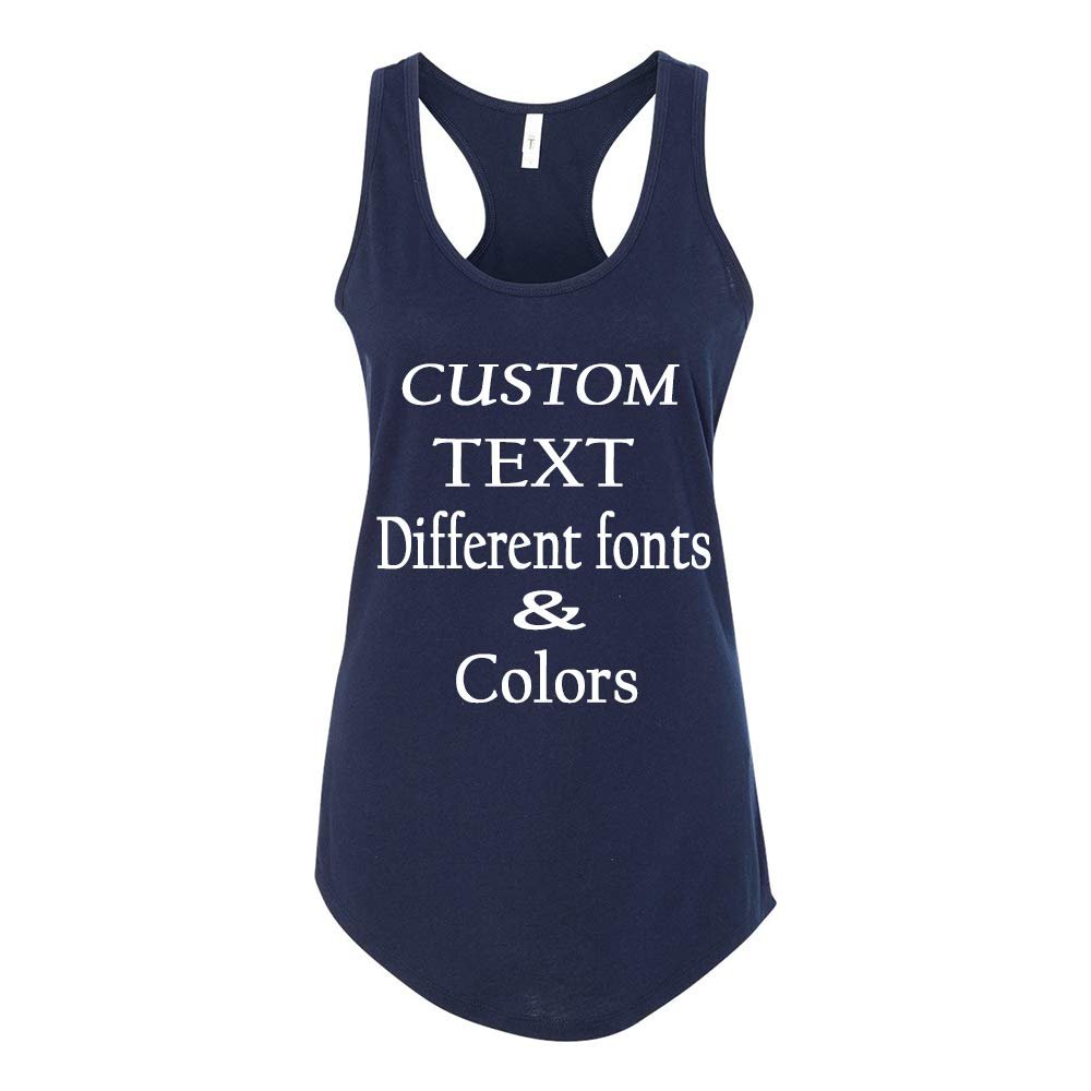 Just Customized Racer Back Tank for Ladies/Women Personalized with Your Own Text, Design Your Own