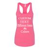 Just Customized Racer Back Tank for Ladies/Women Personalized with Your Own Text, Design Your Own Hot Pink view 1