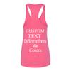 Just Customized Racer Back Tank for Ladies/Women Personalized with Your Own Text, Design Your Own Hot Pink view 2