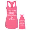 Just Customized Racer Back Tank for Ladies/Women Personalized with Your Own Text, Design Your Own Hot Pink view 3