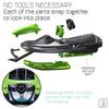 Gizmo Riders Snow Sled for Kids, Adults - Toboggan Sled, Easy Turning Steering Wheel, Anti-Slip Seat, Pull Up Brake, Durable Plastic Sled, Lightweight, Snow Sleds, Age 3+, 260 lbs view 2