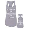Just Customized Racer Back Tank for Ladies/Women Personalized with Your Own Text, Design Your Own Heather Grey view 3