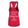 Just Customized Racer Back Tank for Ladies/Women Personalized with Your Own Text, Design Your Own Red view 2