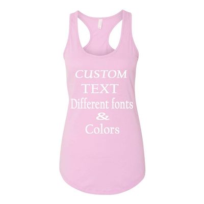Just Customized Racer Back Tank for Ladies/Women Personalized with Your Own Text, Design Your Own Lilac