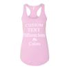 Just Customized Racer Back Tank for Ladies/Women Personalized with Your Own Text, Design Your Own Lilac view 1