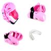 Thunder Double Layered Protected Gear Set for Sparring w/Free Mouthpiece (Pink, Large) view 3