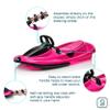 Gizmo Riders Stratos - 2-Person Racing Style Bobsled with Steering Wheel, Corrosion Free Plastic with Snap Together Assembly, Holds 250lbs, Ages 3 and Up (Monster Pink) view 2