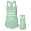 Just Customized Racer Back Tank for Ladies/Women Personalized with Your Own Text, Design Your Own Mint view 3