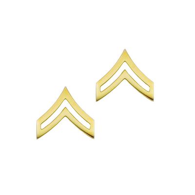 Law Enforcement/Police Corporal Gold Rank Pin Tall 3/4" Pair