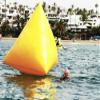 Inflatabe Floating 0.7mm PVC Swimming Water Barrier Racing Marker Pyramid Triange Buoy/Pump (3x2ft.) view 1