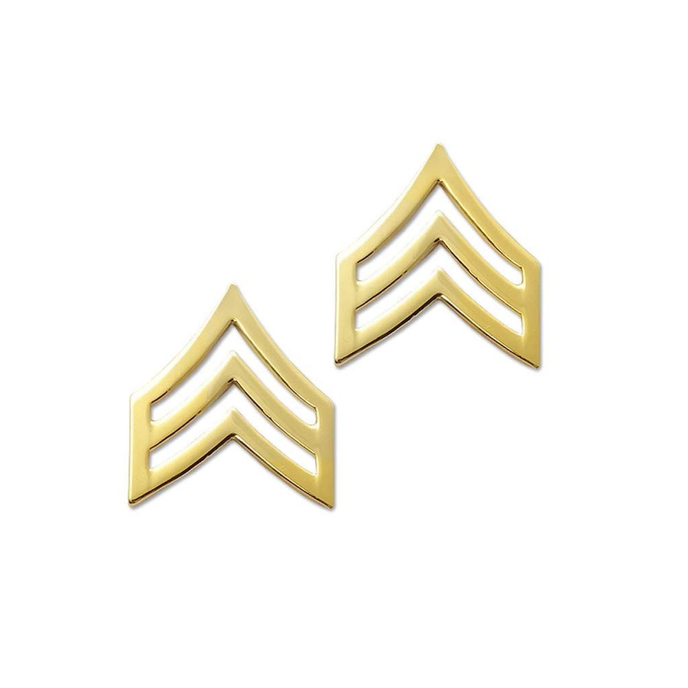 Law Enforcement/Police Sergeant Gold Rank Pin Tall 15/16" Pair