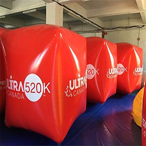Inflatabe Floating 0.7mm PVC Swimming Water Barrier Racing Marker Cube Buoy/Pump (3x3ft.)