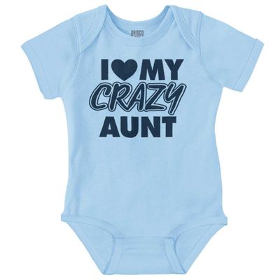 Brisco Brands Love My Crazy Aunt Funny Cool Auntie Baby Romper Boys or Girls