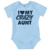 Brisco Brands Love My Crazy Aunt Funny Cool Auntie Baby Romper Boys or Girls view 1